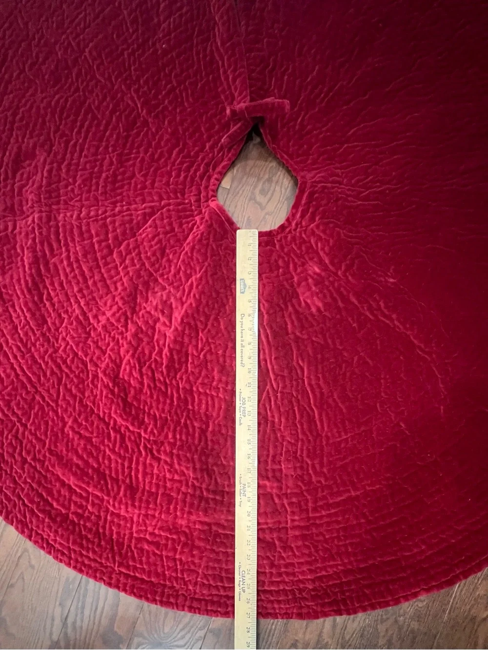 PotteryBarn Quilted Velvet Christmas Tree Skirt in Deep Burgundy